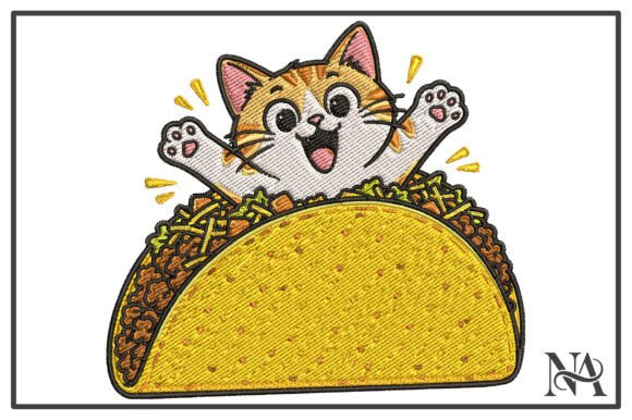 Cute Taco Cat Embroidery Design: A Playful Touch for Crafty Projects