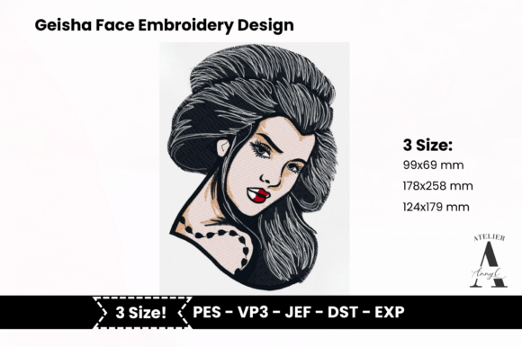 Geisha Face Pop Art Embroidery Design Review