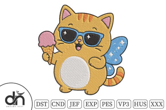 Kawaii Fairy Cat Ice Cream Embroidery: A Designer's Review