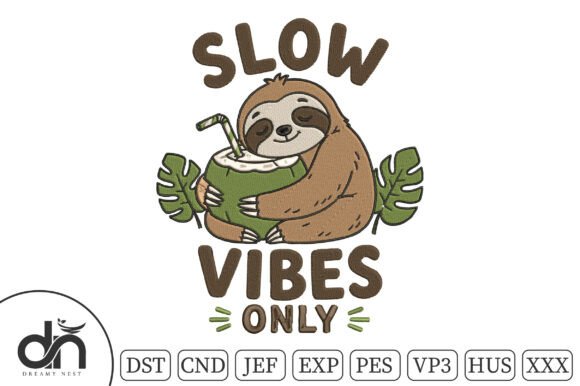 Slow Vibes Only Sloth Coconut Embroidery Review