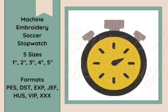 Soccer Stopwatch Embroidery: A Sporty Design for Business Branding