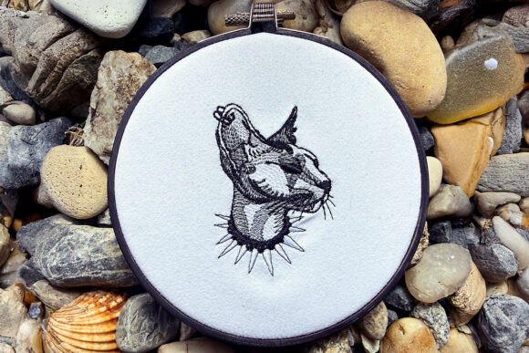 Sphinx Machine Embroidery Design: A Gothic Cat Review