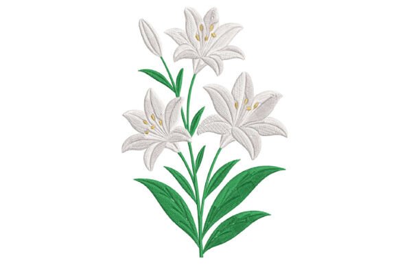 White Lily Flower Embroidery Design: A Designer’s Review